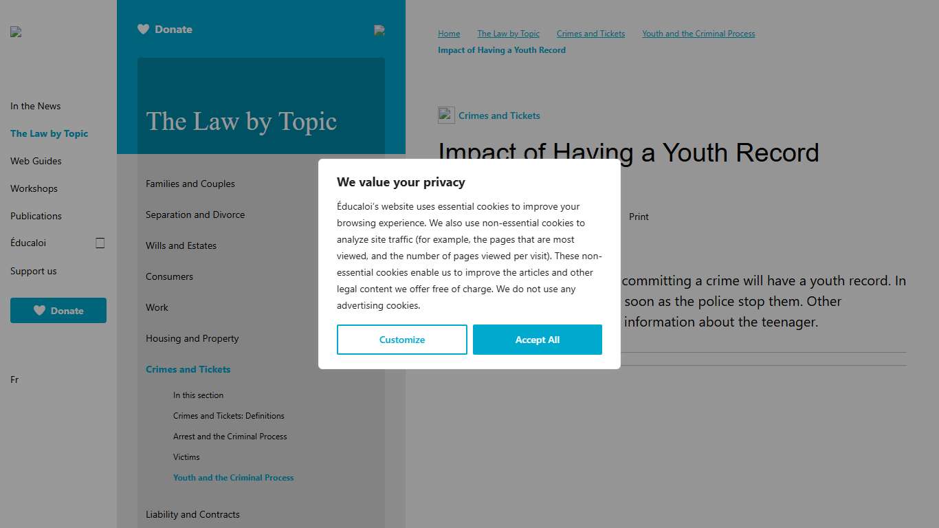 Impact of Having a Youth Record Éducaloi